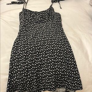 Floral Black and White Women's Dress